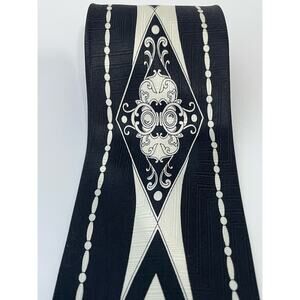 Vintage Laurant Benon Silk Necktie Black White Musician 80s Abstract Whimsygoth